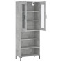 Aparador alto madera contrachapada gris hormigón 69,5x34x180 cm de vidaXL, Aparadores - Ref: Foro24-3198725, Precio: 139,99 €...