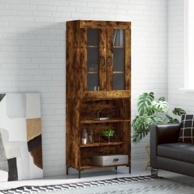 Aparador alto madera contrachapada roble ahumado 69,5x34x180 cm de vidaXL, Aparadores - Ref: Foro24-3198726, Precio: 139,99 €...