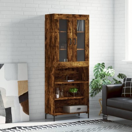 Tall smoked oak plywood sideboard 69.5x34x180 cm by vidaXL, Sideboards - Ref: Foro24-3198726, Price: 139,15 €, Discount: %