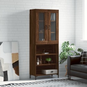 Tall oak brown plywood sideboard 69.5x34x180 cm by vidaXL, Sideboards - Ref: Foro24-3198728, Price: 142,99 €, Discount: %