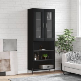 Aparador alto madera contrachapada negro 69,5x34x180 cm de vidaXL, Aparadores - Ref: Foro24-3198730, Precio: 146,99 €, Descue...