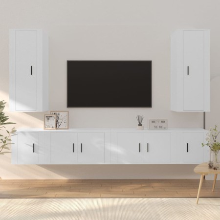 Set de muebles para TV 6 piezas madera contrachapada blanco de vidaXL, Muebles TV - Ref: Foro24-3188838, Precio: 251,60 €, De...