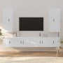 TV furniture set 6 pieces white plywood by vidaXL, TV Furniture - Ref: Foro24-3188838, Price: 251,60 €, Discount: %