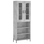 Aparador alto madera contrachapada gris hormigón 69,5x34x180 cm de vidaXL, Aparadores - Ref: Foro24-3198733, Precio: 145,55 €...