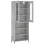 Aparador alto madera contrachapada gris hormigón 69,5x34x180 cm de vidaXL, Aparadores - Ref: Foro24-3198733, Precio: 145,55 €...