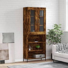 Tall smoked oak plywood sideboard 69.5x34x180 cm by vidaXL, Sideboards - Ref: Foro24-3198734, Price: 142,99 €, Discount: %