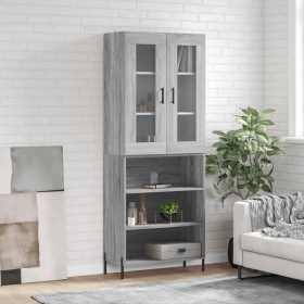 Aparador alto madera contrachapada gris sonoma 69,5x34x180 cm de vidaXL, Aparadores - Ref: Foro24-3198735, Precio: 146,99 €, ...