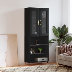 Tall black plywood sideboard 69.5x34x180 cm by vidaXL, Sideboards - Ref: Foro24-3198706, Price: 160,82 €, Discount: %