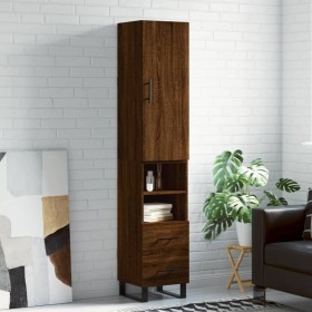 Tall oak brown plywood highboard 34.5x34x180 cm by vidaXL, Sideboards - Ref: Foro24-3198944, Price: 109,99 €, Discount: %