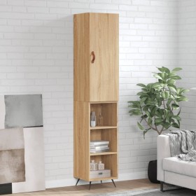 Aparador de madera contrachapada roble Sonoma 34,5x34x180 cm de vidaXL, Aparadores - Ref: Foro24-3198956, Precio: 90,16 €, De...