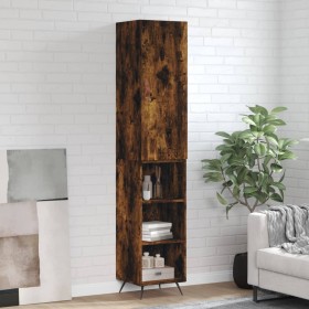 Aparador de madera contrachapada roble ahumado 34,5x34x180 cm de vidaXL, Aparadores - Ref: Foro24-3198958, Precio: 86,07 €, D...