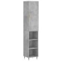 Aparador de madera contrachapada gris hormigón 34,5x34x180 cm de vidaXL, Aparadores - Ref: Foro24-3198965, Precio: 81,72 €, D...