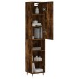 Aparador de madera contrachapada roble ahumado 34,5x34x180 cm de vidaXL, Aparadores - Ref: Foro24-3198966, Precio: 81,99 €, D...