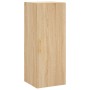 Aparador de madera contrachapada roble Sonoma 34,5x34x180 cm de vidaXL, Aparadores - Ref: Foro24-3199036, Precio: 93,35 €, De...