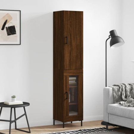 Tall brown oak plywood sideboard 34.5x34x180 cm by vidaXL, Sideboards - Ref: Foro24-3199048, Price: 97,07 €, Discount: %