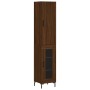 Aparador alto madera contrachapada roble marrón 34,5x34x180 cm de vidaXL, Aparadores - Ref: Foro24-3199048, Precio: 100,81 €,...