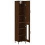 Aparador alto madera contrachapada roble marrón 34,5x34x180 cm de vidaXL, Aparadores - Ref: Foro24-3199048, Precio: 97,07 €, ...