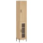 Aparador de madera contrachapada roble Sonoma 34,5x34x180 cm de vidaXL, Aparadores - Ref: Foro24-3199052, Precio: 105,57 €, D...