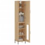 Aparador de madera contrachapada roble Sonoma 34,5x34x180 cm de vidaXL, Aparadores - Ref: Foro24-3199052, Precio: 105,57 €, D...