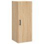 Aparador de madera contrachapada roble Sonoma 34,5x34x180 cm de vidaXL, Aparadores - Ref: Foro24-3199052, Precio: 105,57 €, D...