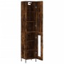 Aparador de madera contrachapada roble ahumado 34,5x34x180 cm de vidaXL, Aparadores - Ref: Foro24-3199054, Precio: 100,13 €, ...