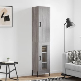 Tall Sonoma gray plywood sideboard 34.5x34x180 cm by vidaXL, Sideboards - Ref: Foro24-3199055, Price: 103,99 €, Discount: %