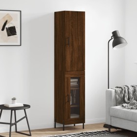 Tall brown oak plywood sideboard 34.5x34x180 cm by vidaXL, Sideboards - Ref: Foro24-3199056, Price: 103,46 €, Discount: %