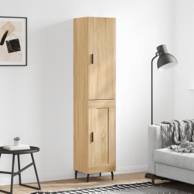 Aparador de madera contrachapada roble Sonoma 34,5x34x180 cm de vidaXL, Aparadores - Ref: Foro24-3199124, Precio: 109,30 €, D...