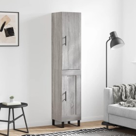 Aparador alto madera contrachapada gris Sonoma 34,5x34x180 cm de vidaXL, Aparadores - Ref: Foro24-3199135, Precio: 104,99 €, ...