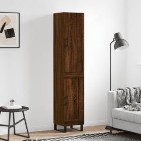 Aparador alto madera contrachapada roble marrón 34,5x34x180 cm de vidaXL, Aparadores - Ref: Foro24-3199136, Precio: 105,14 €,...