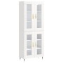 Aparador alto madera contrachapada blanco brillo 69,5x34x180 cm de vidaXL, Aparadores - Ref: Foro24-3198259, Precio: 192,24 €...