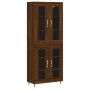 Aparador alto madera contrachapada marrón roble 69,5x34x180 cm de vidaXL, Aparadores - Ref: Foro24-3198264, Precio: 161,44 €,...