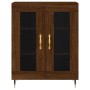 Aparador alto madera contrachapada marrón roble 69,5x34x180 cm de vidaXL, Aparadores - Ref: Foro24-3198264, Precio: 161,44 €,...