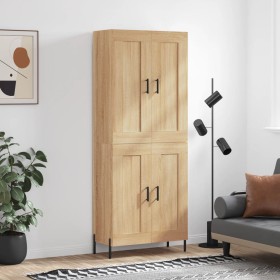 Aparador alto madera contrachapada color roble 69,5x34x180 cm de vidaXL, Aparadores - Ref: Foro24-3199692, Precio: 143,37 €, ...