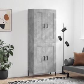 Aparador alto madera contrachapada gris hormigón 69,5x34x180 cm de vidaXL, Aparadores - Ref: Foro24-3199693, Precio: 140,34 €...