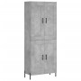 Aparador alto madera contrachapada gris hormigón 69,5x34x180 cm de vidaXL, Aparadores - Ref: Foro24-3199693, Precio: 140,34 €...