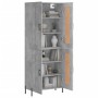 Aparador alto madera contrachapada gris hormigón 69,5x34x180 cm de vidaXL, Aparadores - Ref: Foro24-3199693, Precio: 140,34 €...