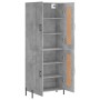 Aparador alto madera contrachapada gris hormigón 69,5x34x180 cm de vidaXL, Aparadores - Ref: Foro24-3199693, Precio: 140,34 €...