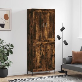 Aparador alto madera contrachapada roble ahumado 69,5x34x180 cm de vidaXL, Aparadores - Ref: Foro24-3199694, Precio: 156,99 €...