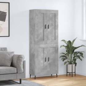 Tall plywood gray concrete sideboard 69.5x34x180 cm by vidaXL, Sideboards - Ref: Foro24-3199701, Price: 141,34 €, Discount: %