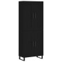 Aparador alto madera contrachapada negro 69,5x34x180 cm de vidaXL, Aparadores - Ref: Foro24-3199706, Precio: 168,48 €, Descue...