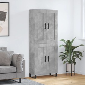 Aparador alto madera contrachapada gris hormigón 69,5x34x180 cm de vidaXL, Aparadores - Ref: Foro24-3199709, Precio: 141,27 €...