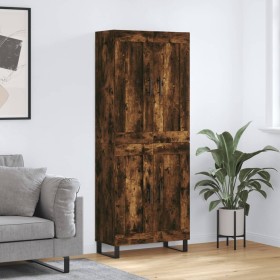 Aparador alto madera contrachapada roble ahumado 69,5x34x180 cm de vidaXL, Aparadores - Ref: Foro24-3199710, Precio: 140,99 €...