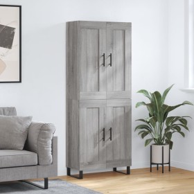 Aparador alto madera contrachapada gris sonoma 69,5x34x180 cm de vidaXL, Aparadores - Ref: Foro24-3199711, Precio: 145,99 €, ...