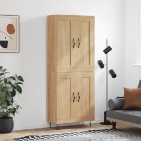 Aparador alto madera contrachapada color roble 69,5x34x180 cm de vidaXL, Aparadores - Ref: Foro24-3199716, Precio: 133,99 €, ...