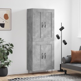 Aparador alto madera contrachapada gris hormigón 69,5x34x180 cm de vidaXL, Aparadores - Ref: Foro24-3199717, Precio: 135,99 €...