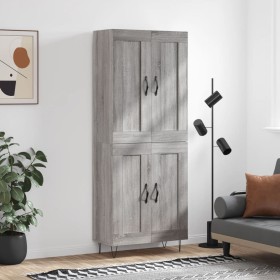 Aparador alto madera contrachapada gris sonoma 69,5x34x180 cm de vidaXL, Aparadores - Ref: Foro24-3199719, Precio: 137,99 €, ...