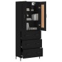 Aparador alto madera contrachapada negro 69,5x34x180 cm de vidaXL, Aparadores - Ref: Foro24-3199746, Precio: 162,71 €, Descue...