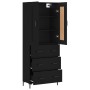 Aparador alto madera contrachapada negro 69,5x34x180 cm de vidaXL, Aparadores - Ref: Foro24-3199746, Precio: 162,71 €, Descue...