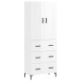 Aparador alto madera contrachapada blanco brillo 69,5x34x180 cm de vidaXL, Aparadores - Ref: Foro24-3199747, Precio: 178,08 €...